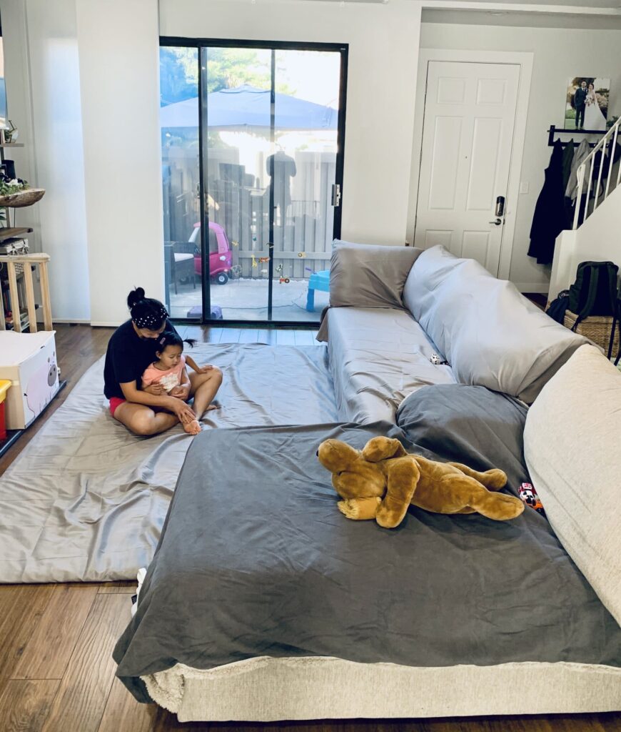 mama and the little one prepping each other